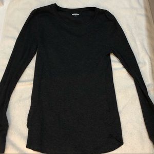 Black/Grey long sleeve scoop neck